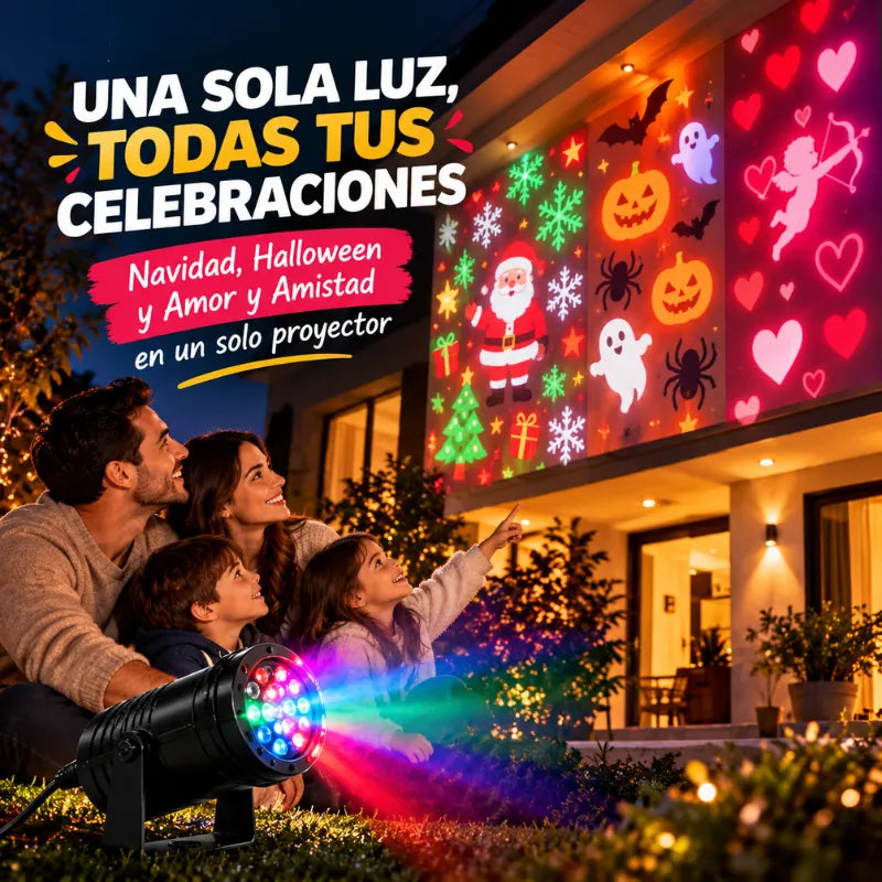 Proyector LED Multifiestas 3 en 1