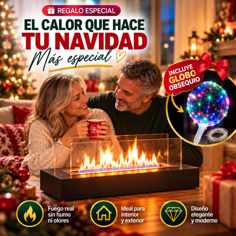 Chimenea de Mesa Portátil con Llama Real
