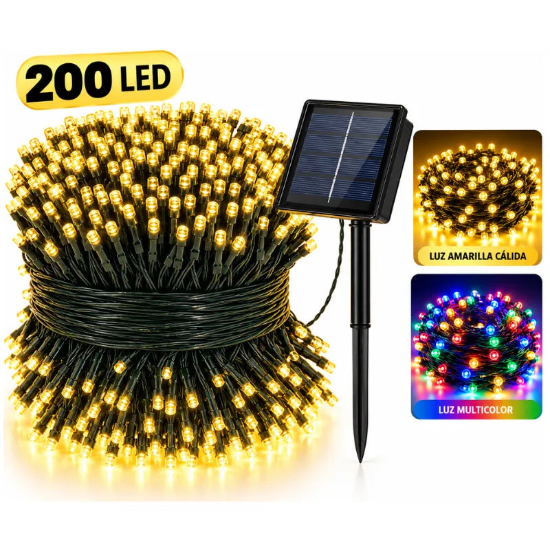 Luces Navideñas con Panel Solar