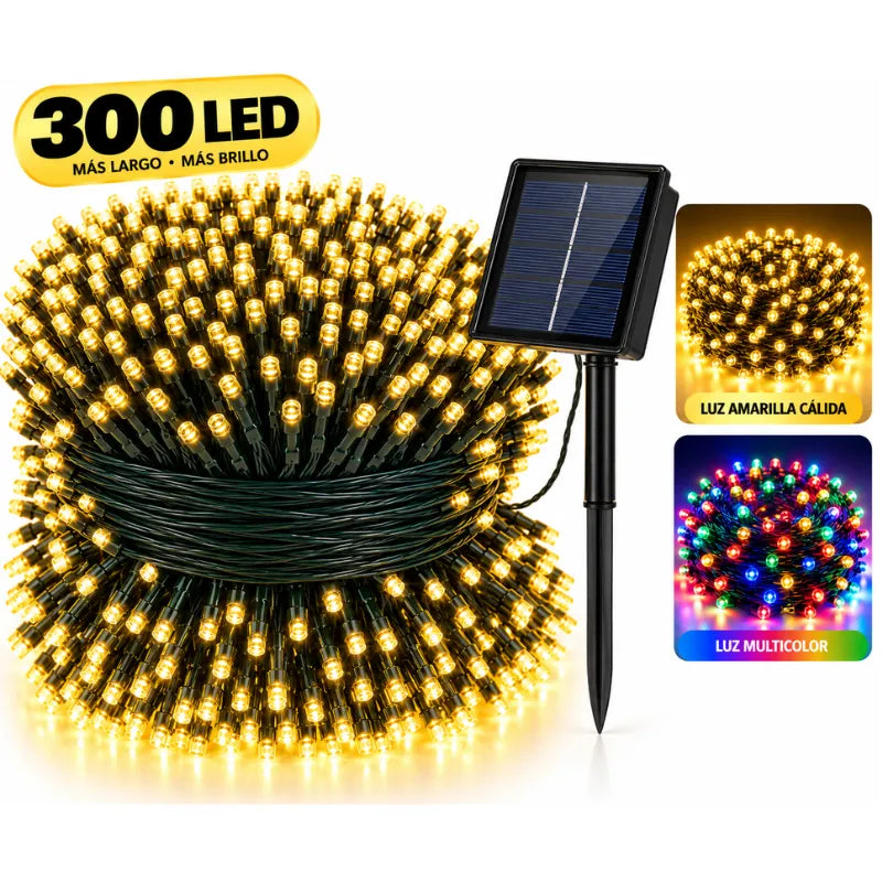 Luces Navideñas con Panel Solar