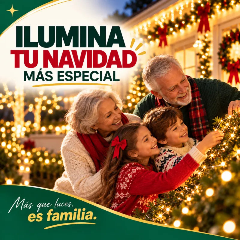 Luces Navideñas con Panel Solar